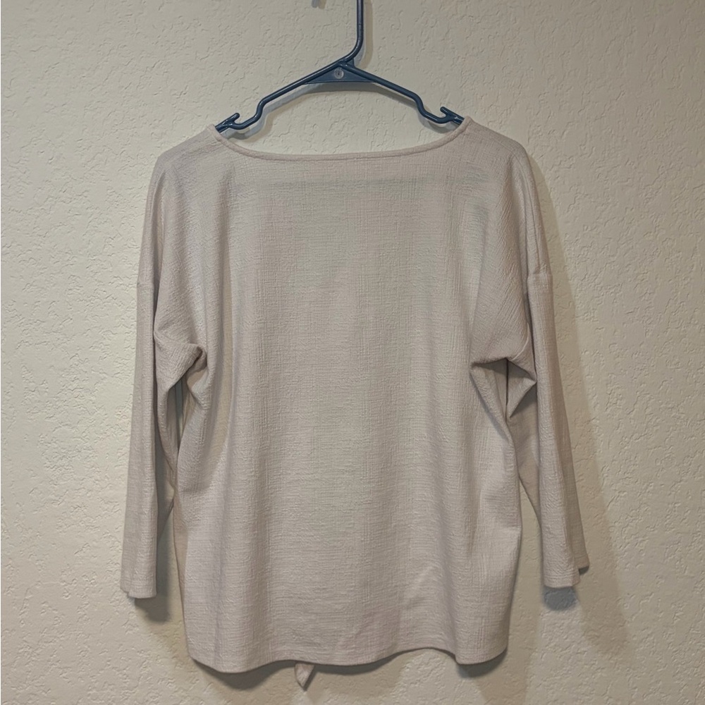 Talbots Women's Off-White Long Sleeve Top, Size L - Picture 2 of 6